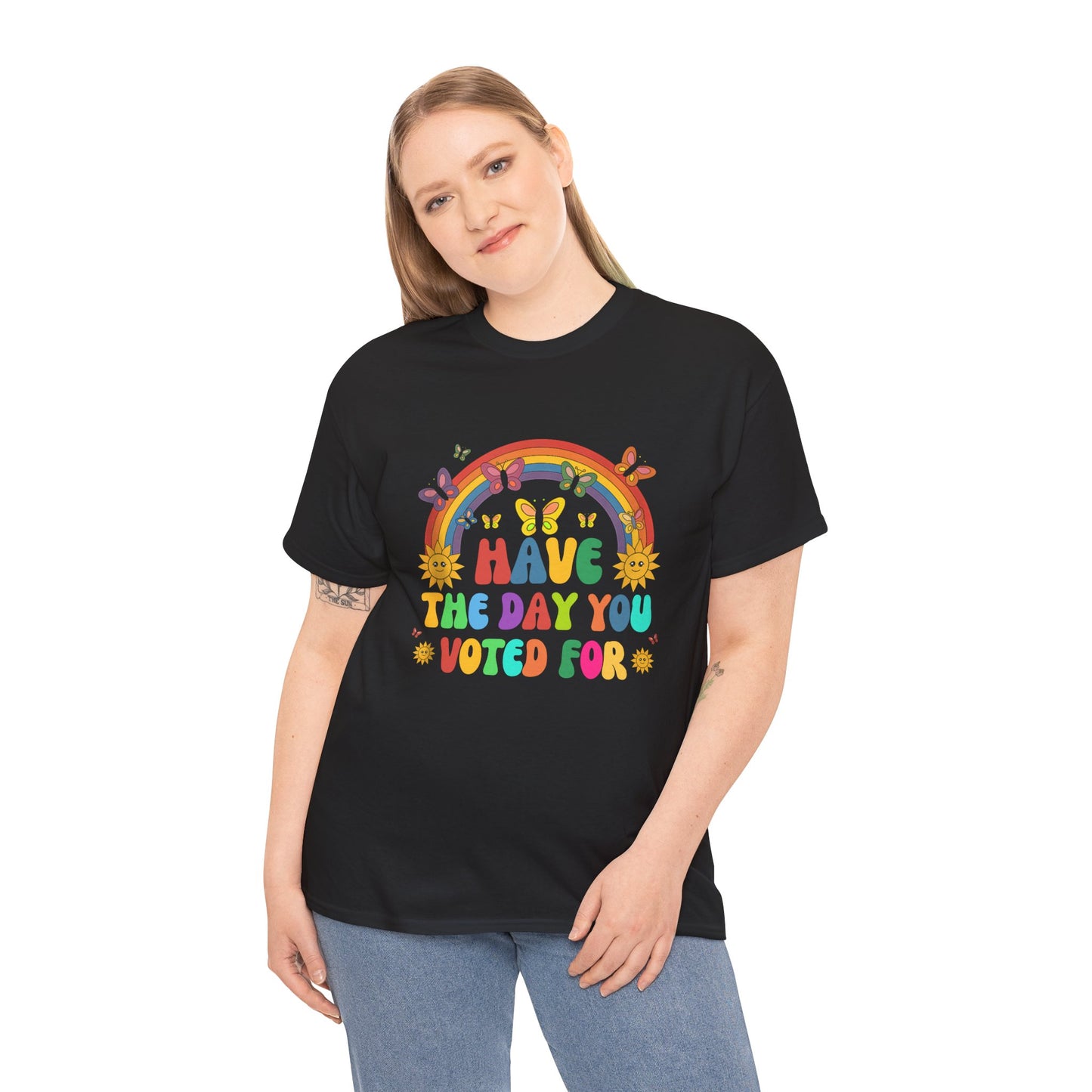 "Have the Day You Voted For" Unisex Heavy Cotton Tee – Celebrate Democracy with Style