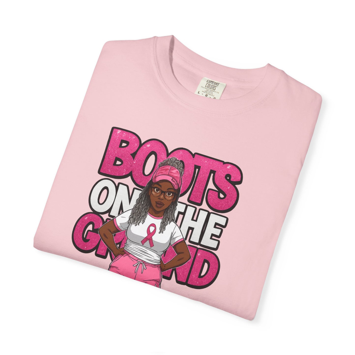 Boots on the Ground – Breast Cancer Warrior” Unisex Garment-Dyed T-Shirt