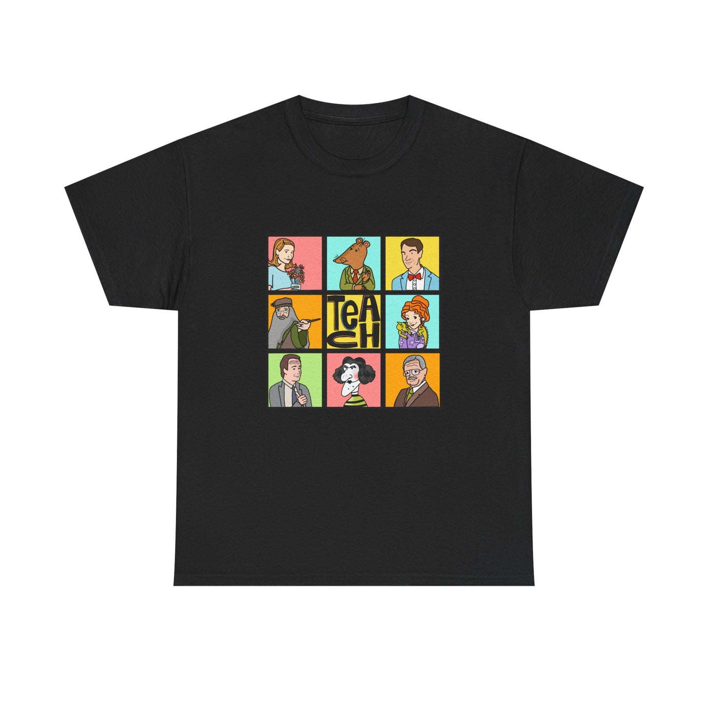 Funny famous Teacher Tee - 'Teach' Design T-Shirt for Educators