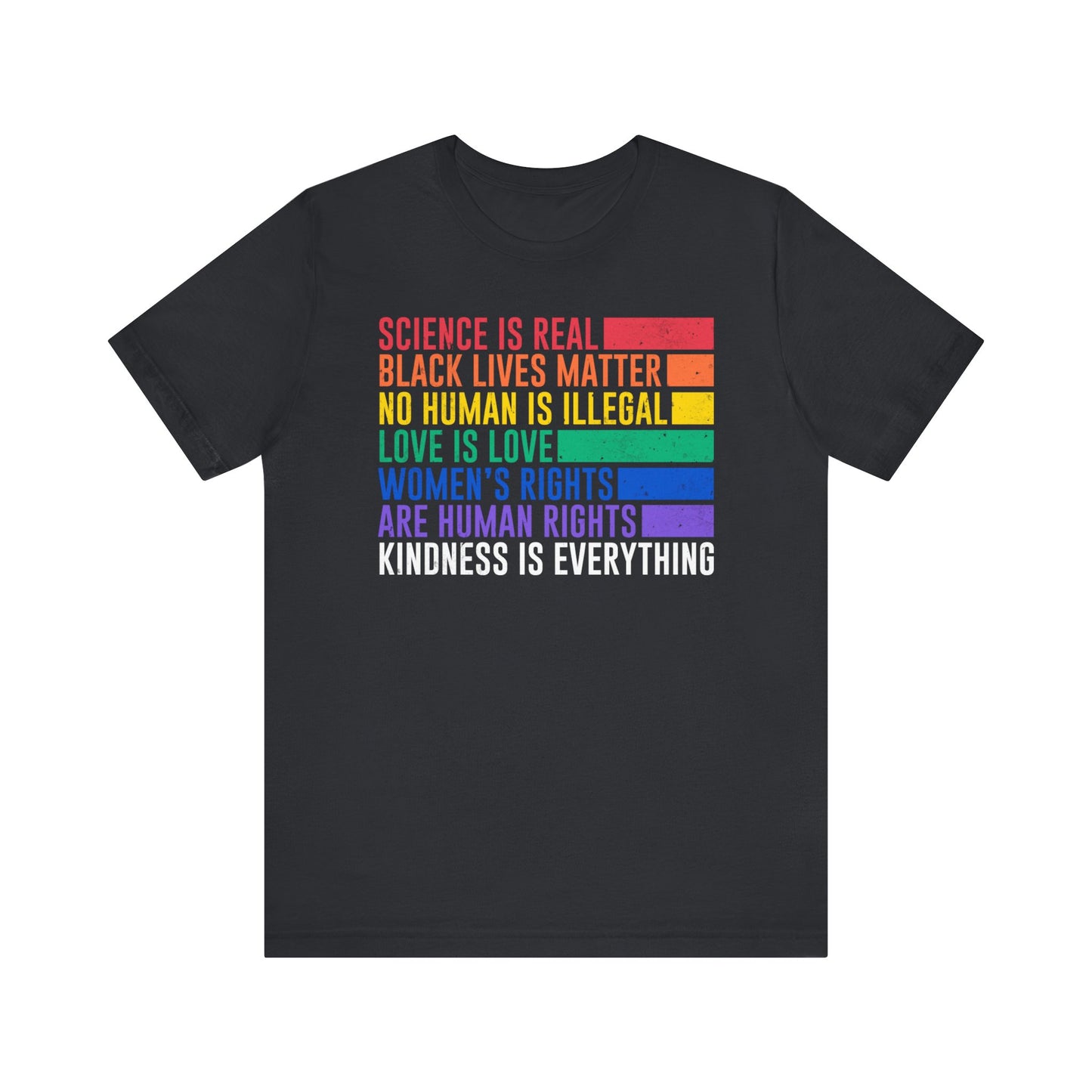 Plus size Science is Real, Black Lives Matter, Love is Love Short Sleeve Tee