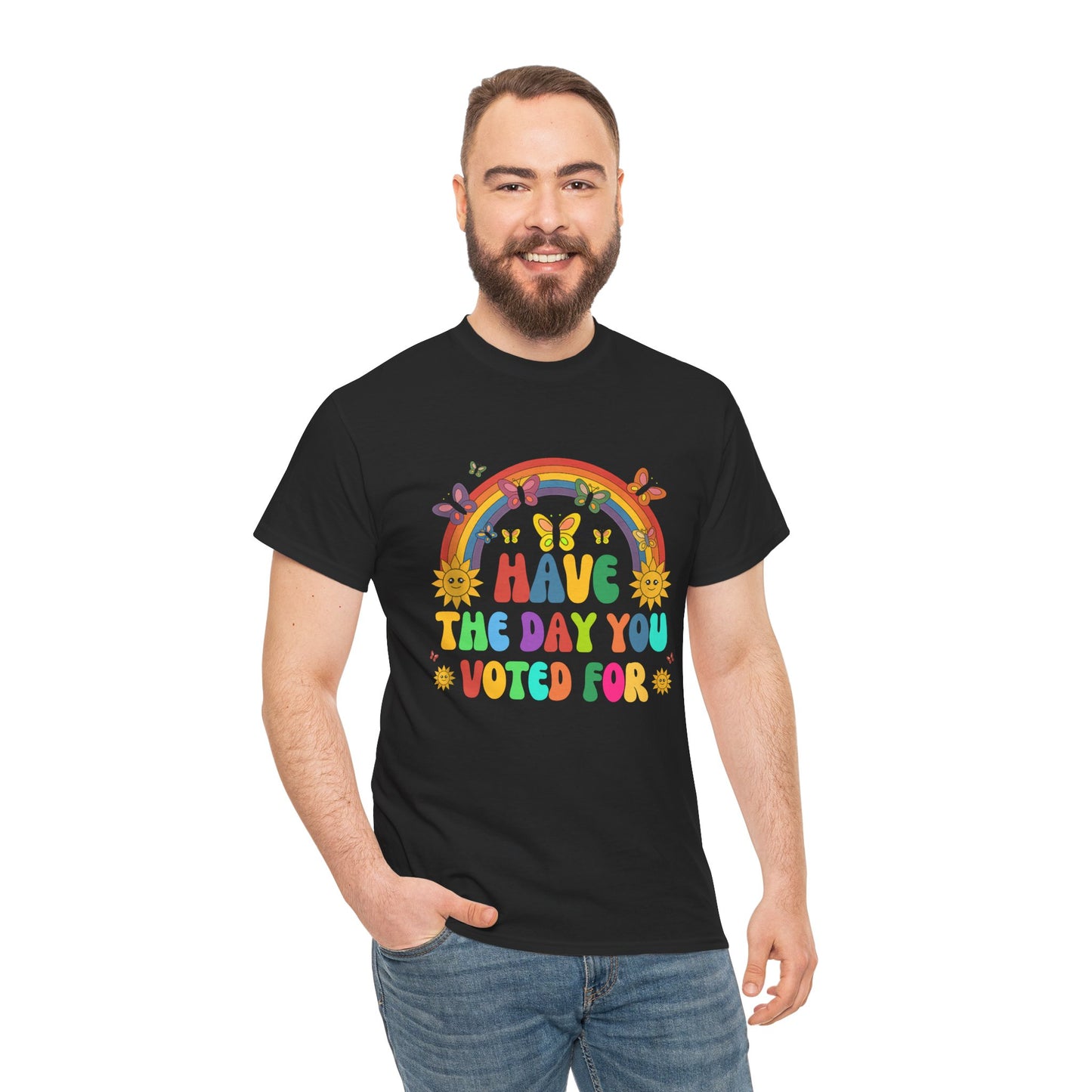 "Have the Day You Voted For" Unisex Heavy Cotton Tee – Celebrate Democracy with Style