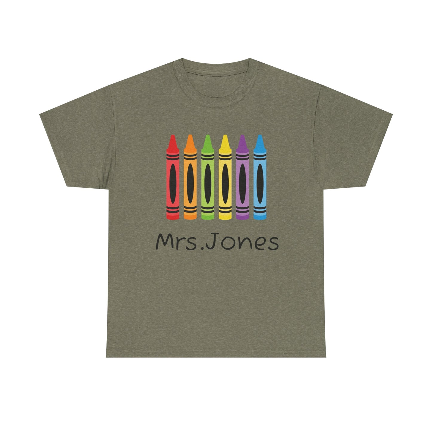 Personalized Crayon Teacher Tee -
