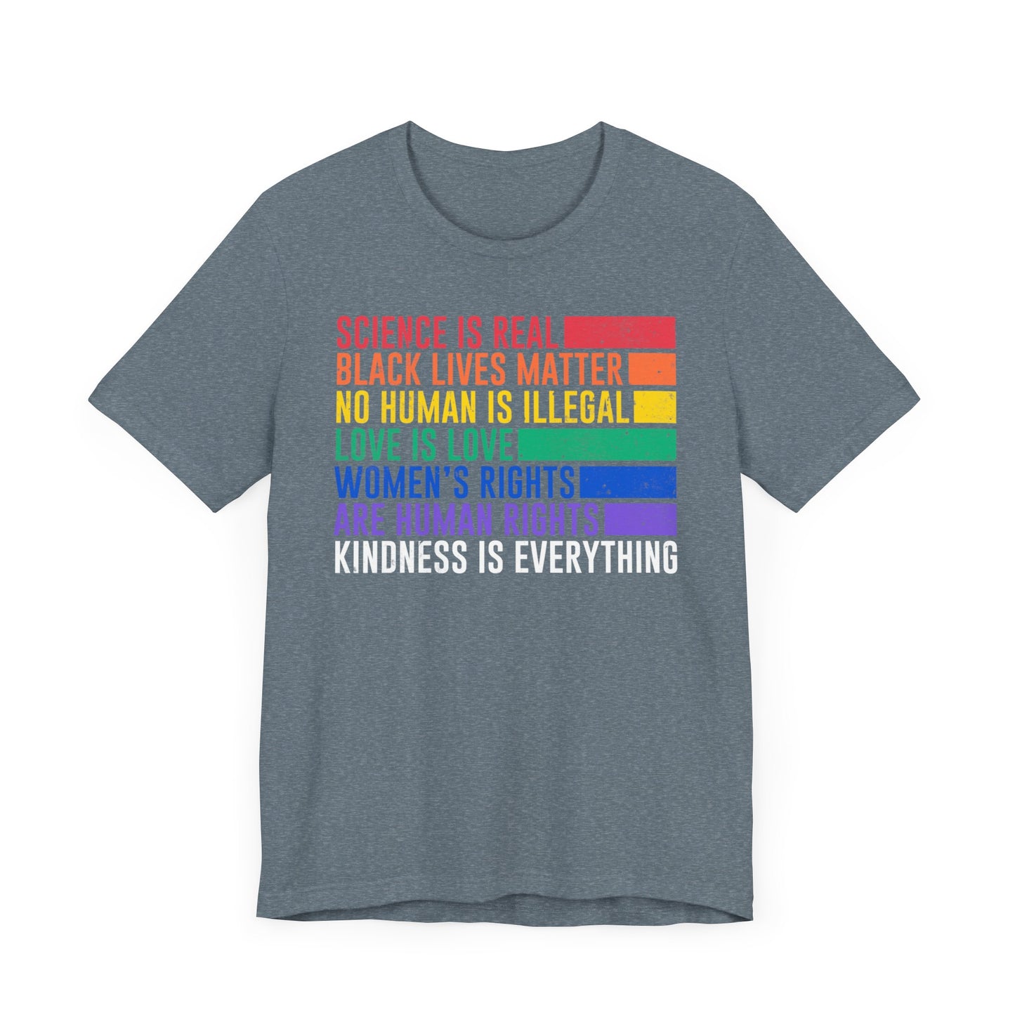 Plus size Science is Real, Black Lives Matter, Love is Love Short Sleeve Tee