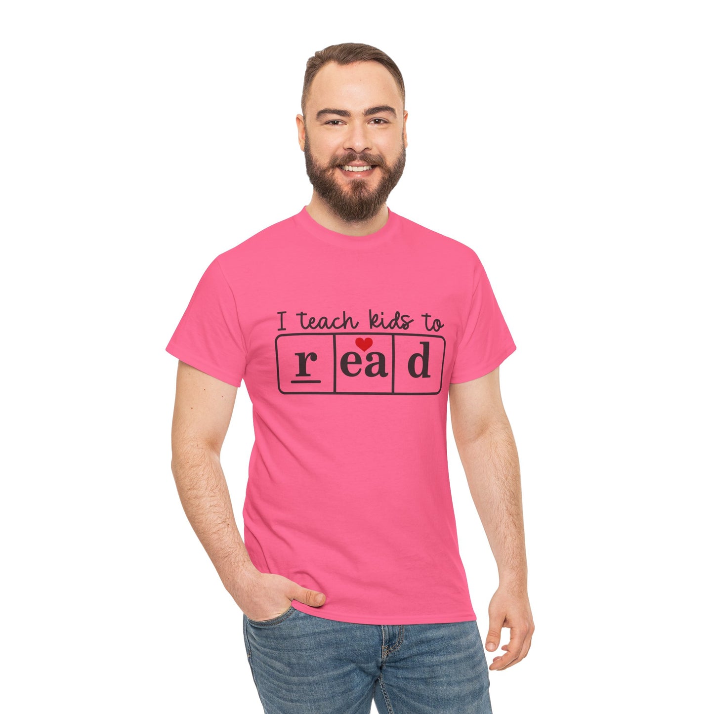 I Teach Kids to Read Tee - Unisex Heavy Cotton Tee for Teachers, Educators, Literacy Advocates, Back-to-School, Teacher Appreciation