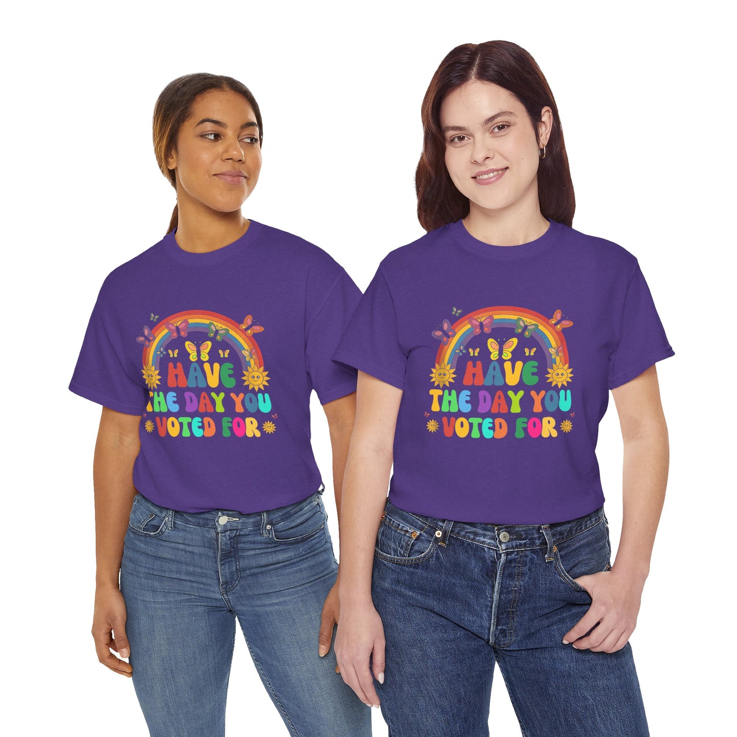 "Have the Day You Voted For" Unisex Heavy Cotton Tee – Celebrate Democracy with Style