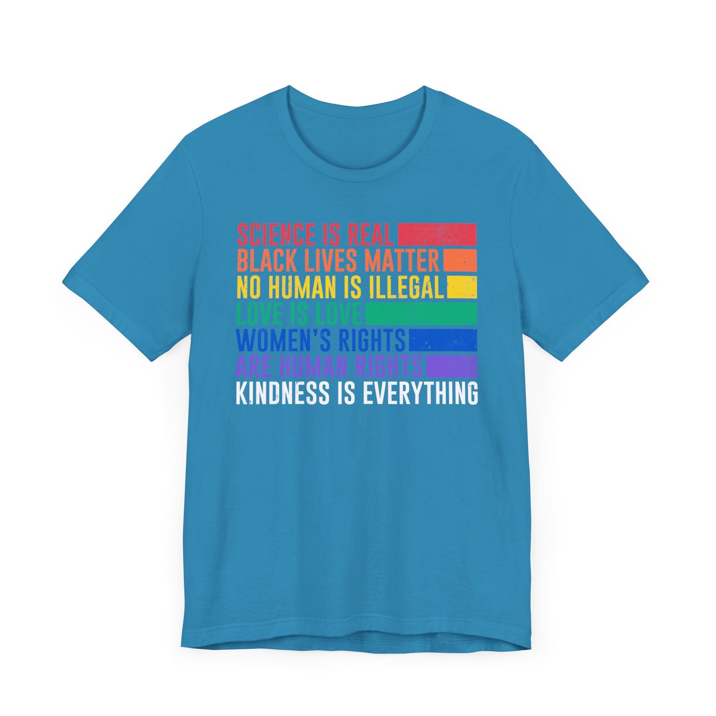 Plus size Science is Real, Black Lives Matter, Love is Love Short Sleeve Tee