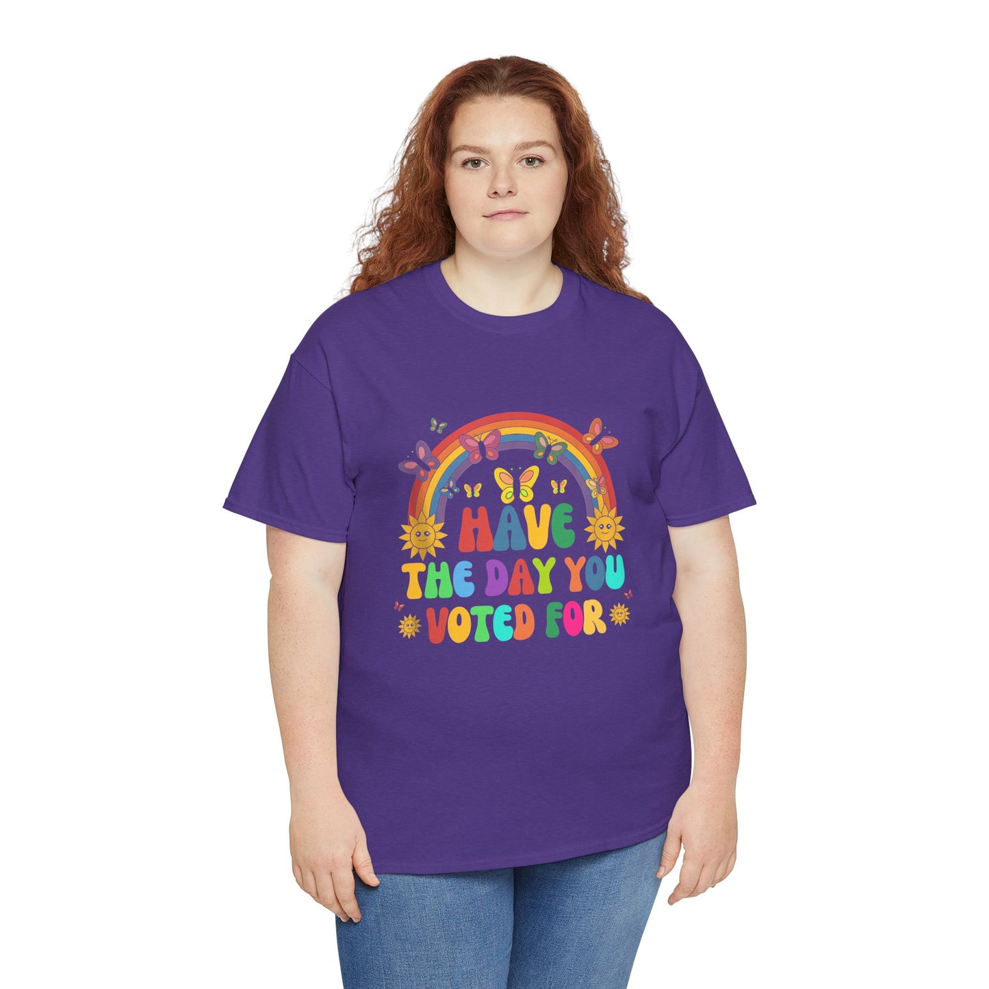 "Have the Day You Voted For" Unisex Heavy Cotton Tee – Celebrate Democracy with Style