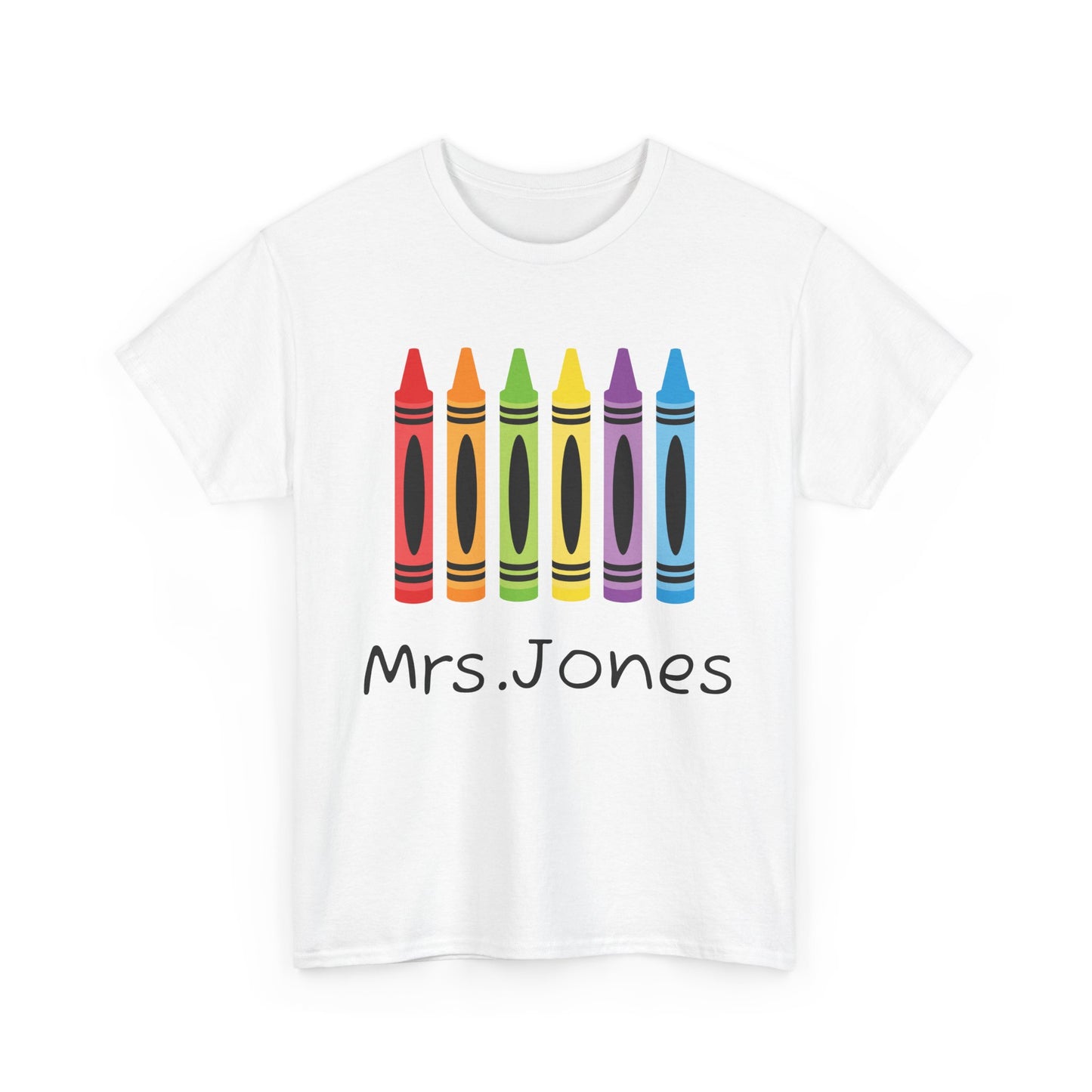Personalized Crayon Teacher Tee -
