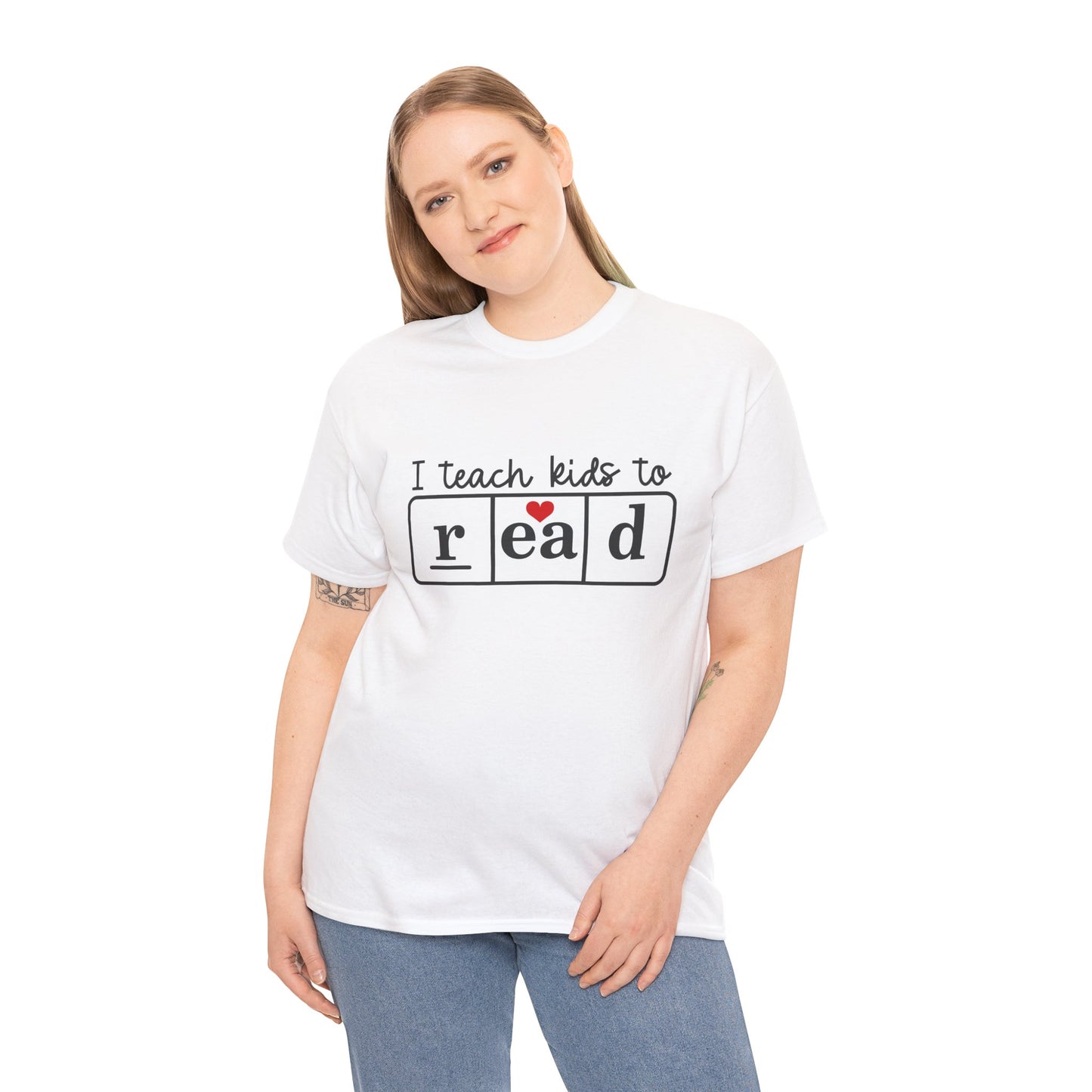 I Teach Kids to Read Tee - Unisex Heavy Cotton Tee for Teachers, Educators, Literacy Advocates, Back-to-School, Teacher Appreciation