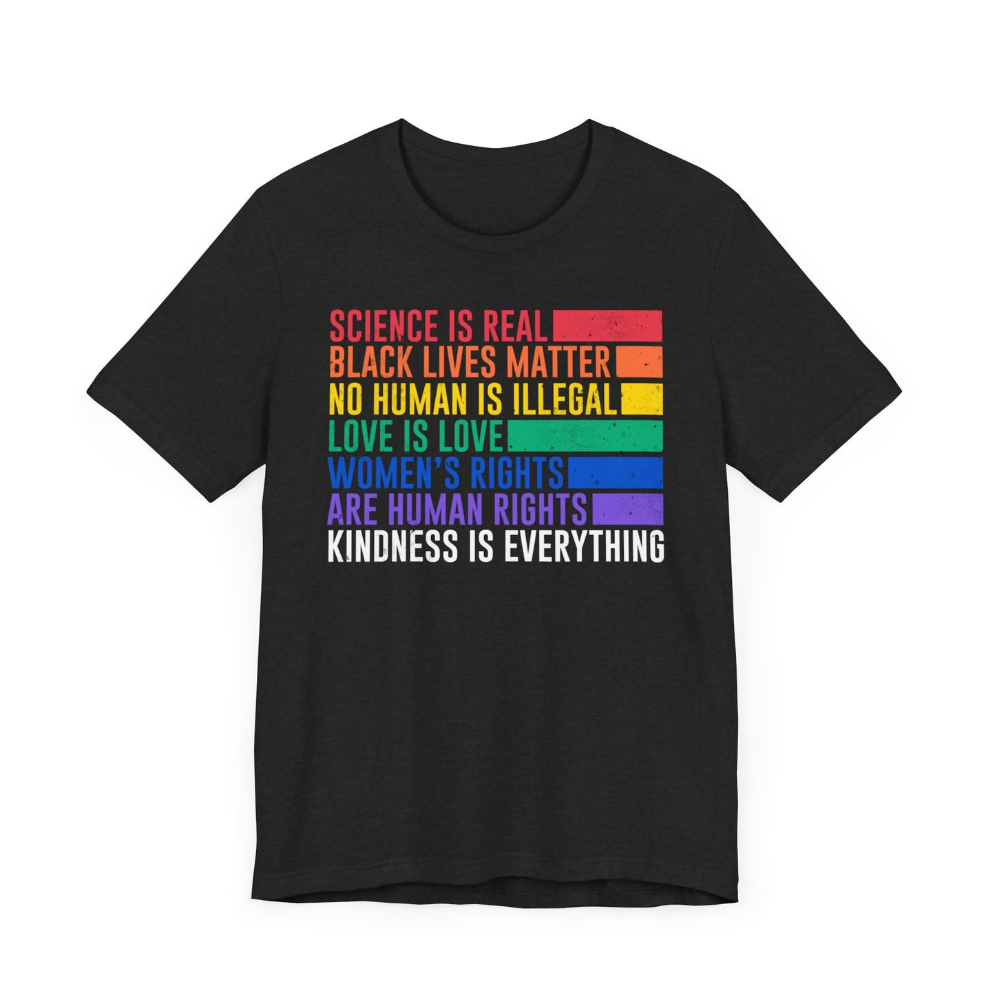 Plus size Science is Real, Black Lives Matter, Love is Love Short Sleeve Tee