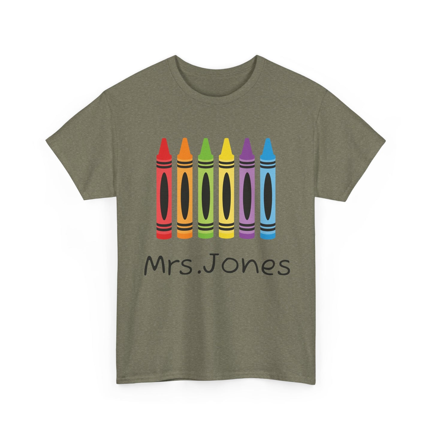 Personalized Crayon Teacher Tee -