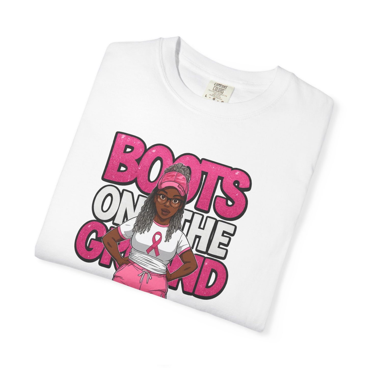 Boots on the Ground – Breast Cancer Warrior” Unisex Garment-Dyed T-Shirt