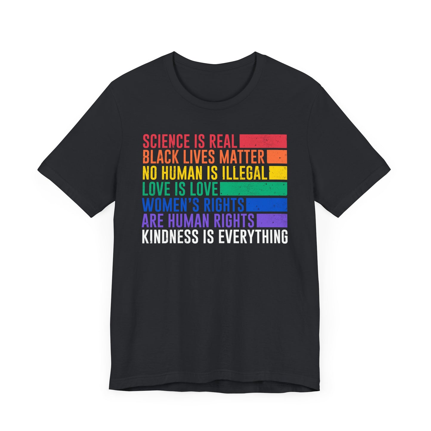 Plus size Science is Real, Black Lives Matter, Love is Love Short Sleeve Tee