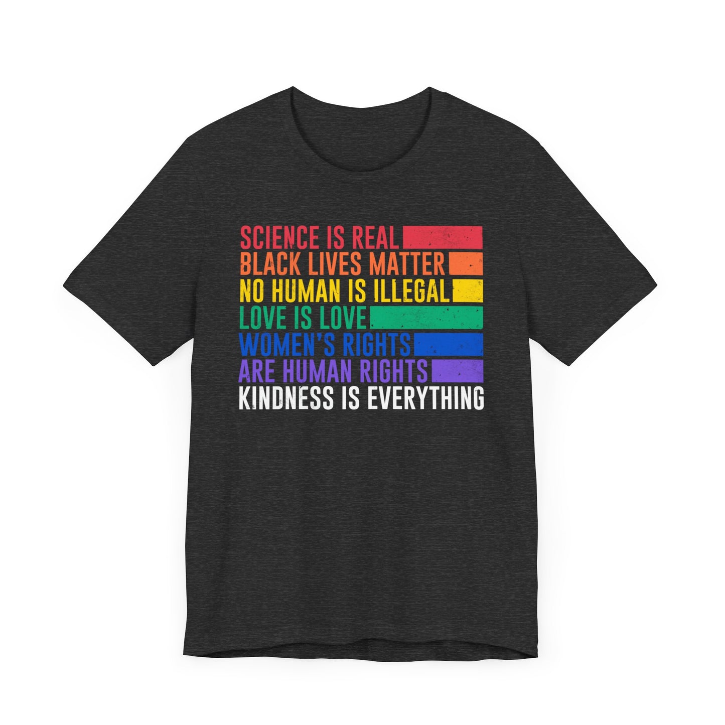 Plus size Science is Real, Black Lives Matter, Love is Love Short Sleeve Tee