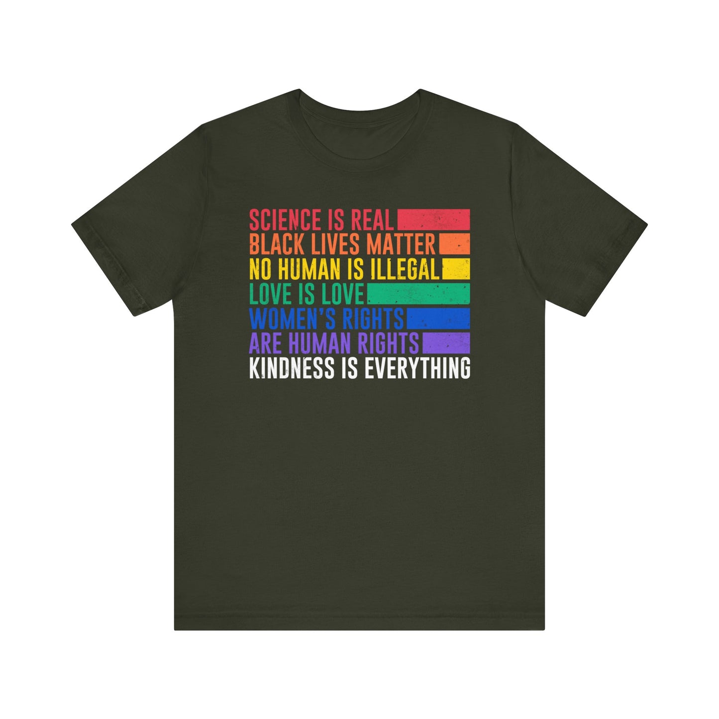 Plus size Science is Real, Black Lives Matter, Love is Love Short Sleeve Tee