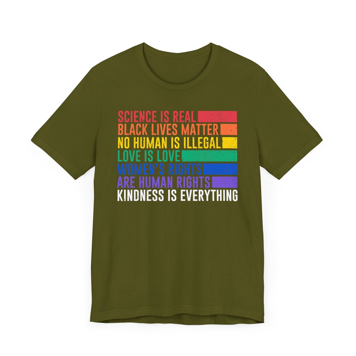 Plus size Science is Real, Black Lives Matter, Love is Love Short Sleeve Tee