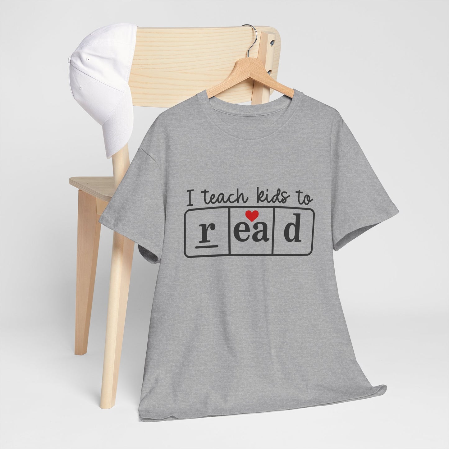 I Teach Kids to Read Tee - Unisex Heavy Cotton Tee for Teachers, Educators, Literacy Advocates, Back-to-School, Teacher Appreciation
