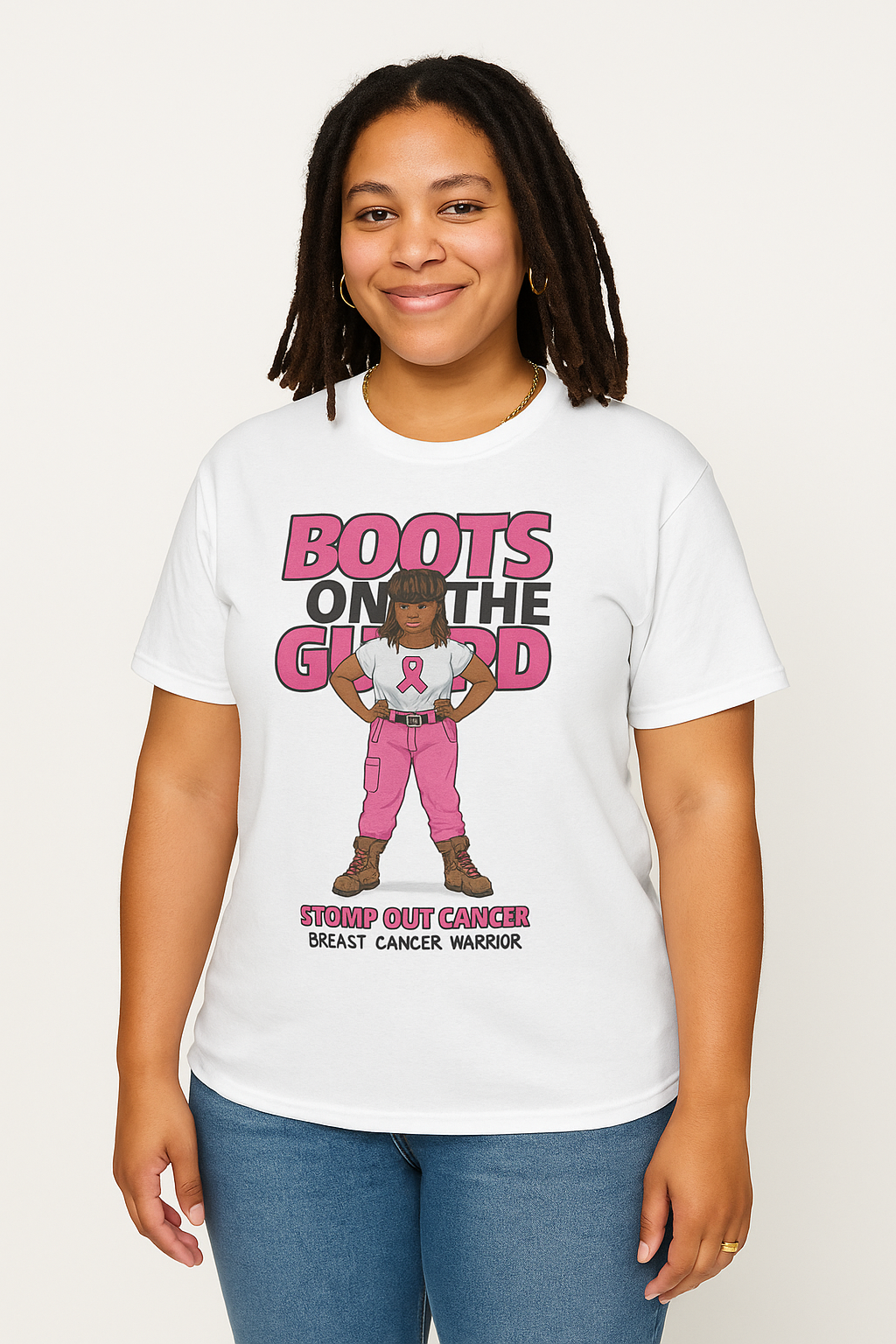Boots on the Ground – Breast Cancer Warrior” Unisex Garment-Dyed T-Shirt
