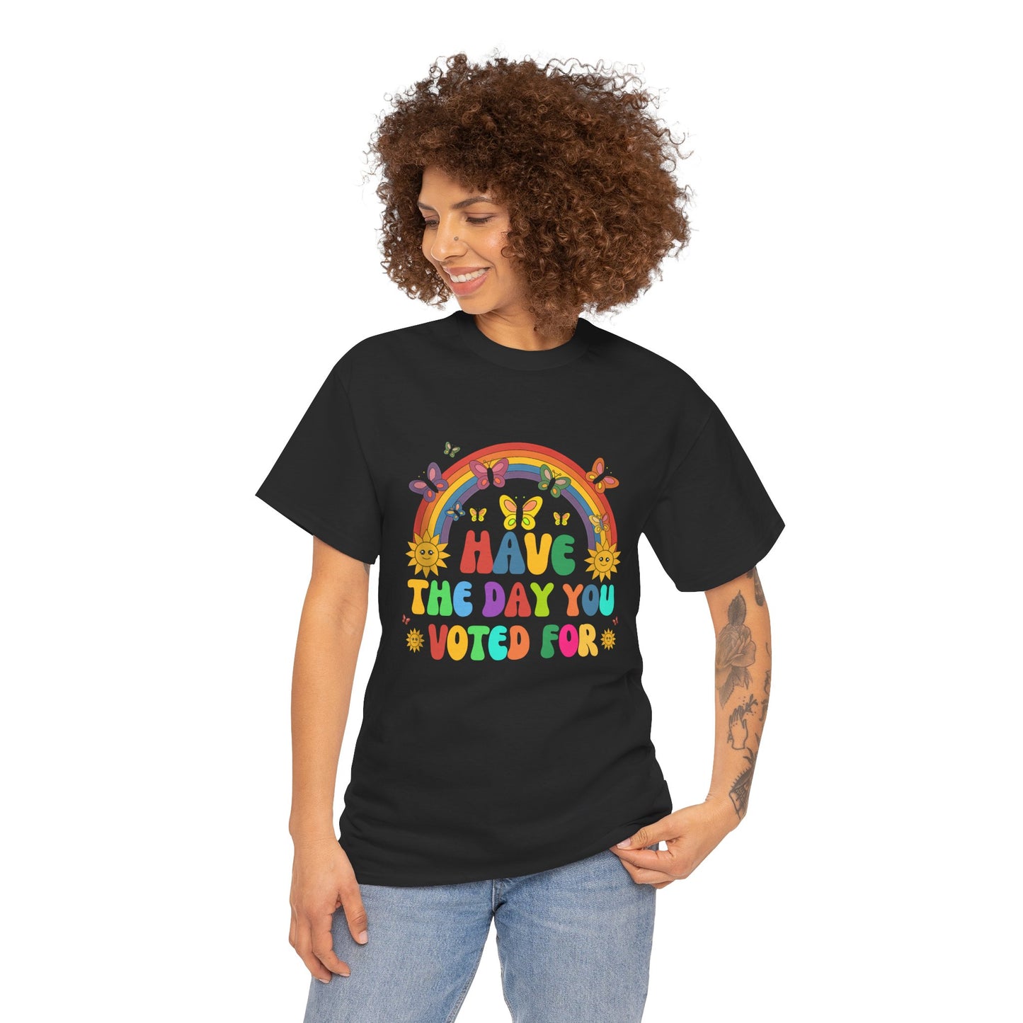 "Have the Day You Voted For" Unisex Heavy Cotton Tee – Celebrate Democracy with Style