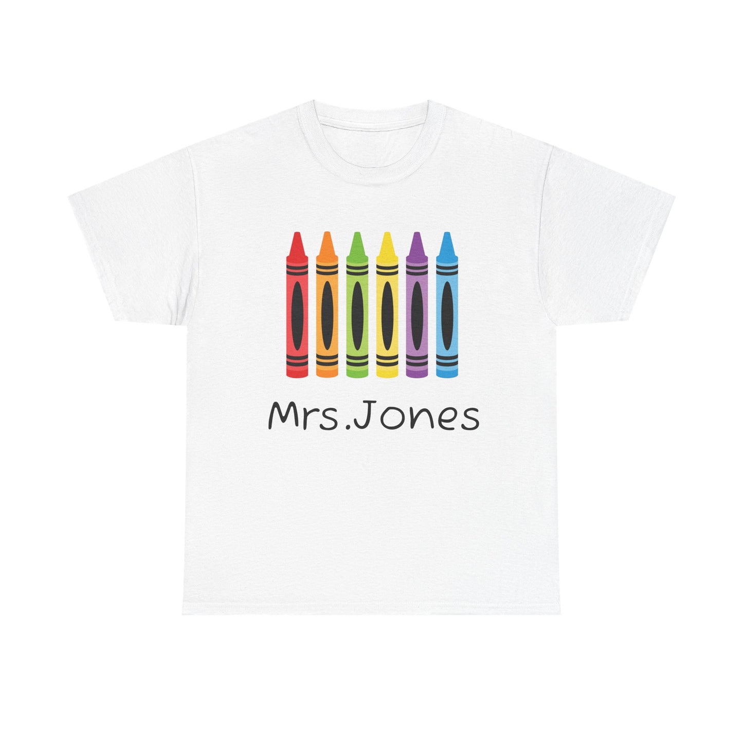 Personalized Crayon Teacher Tee -