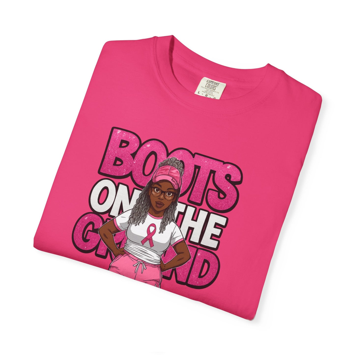 Boots on the Ground – Breast Cancer Warrior” Unisex Garment-Dyed T-Shirt