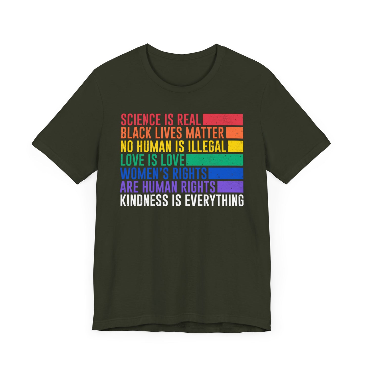 Plus size Science is Real, Black Lives Matter, Love is Love Short Sleeve Tee