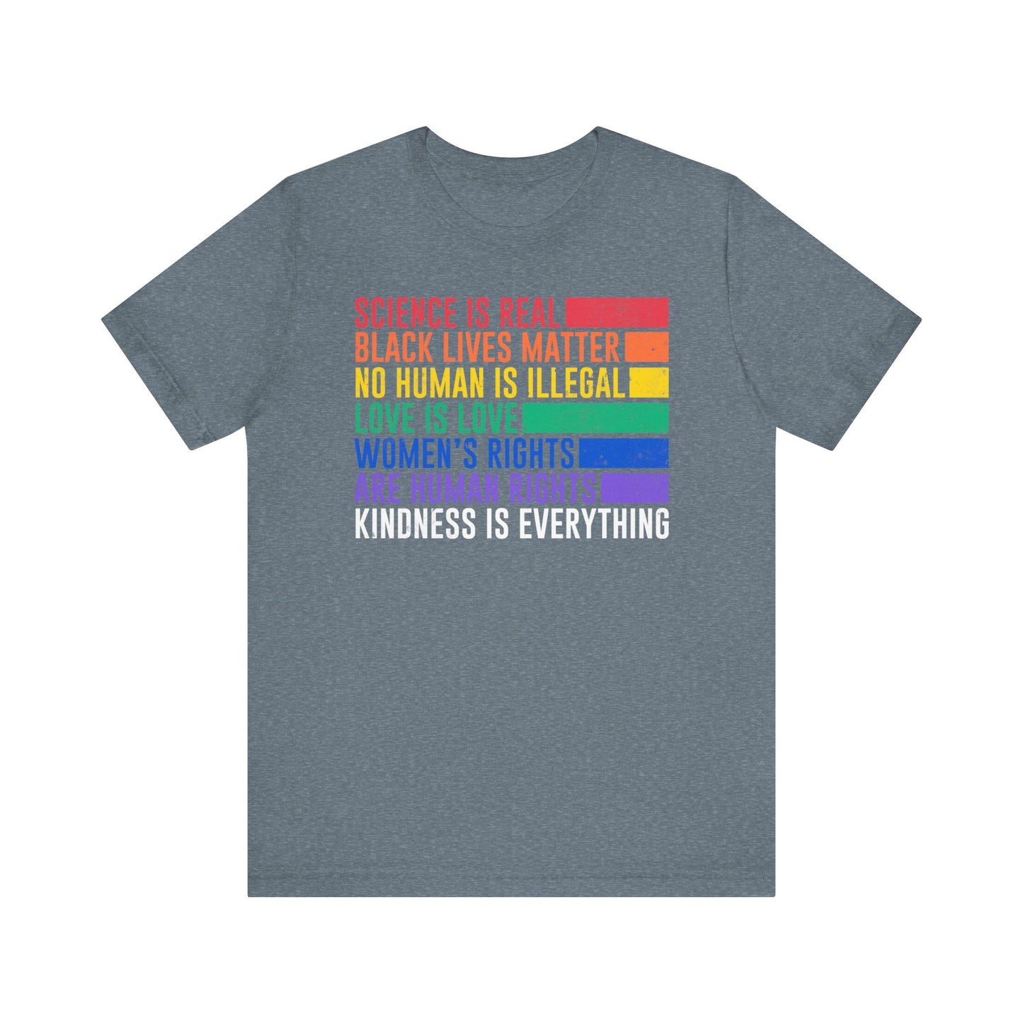 Plus size Science is Real, Black Lives Matter, Love is Love Short Sleeve Tee
