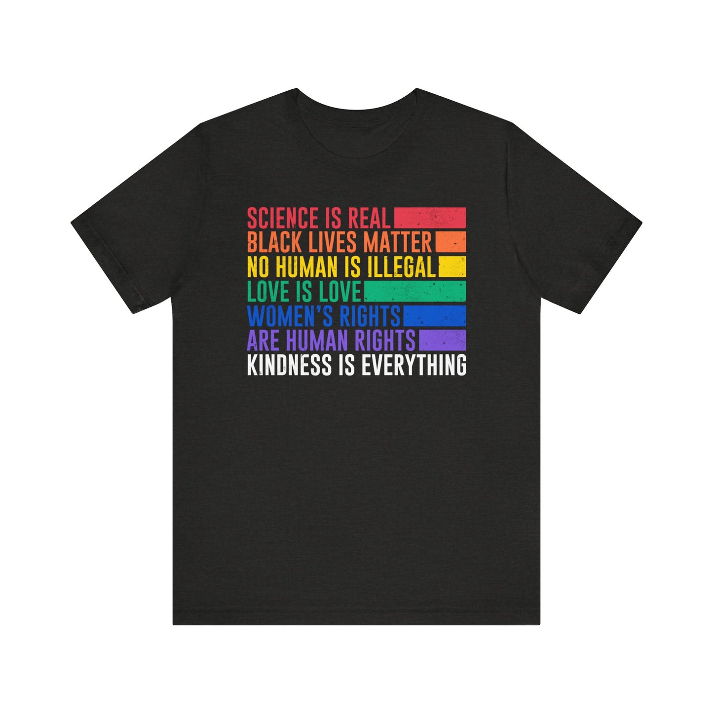 Plus size Science is Real, Black Lives Matter, Love is Love Short Sleeve Tee