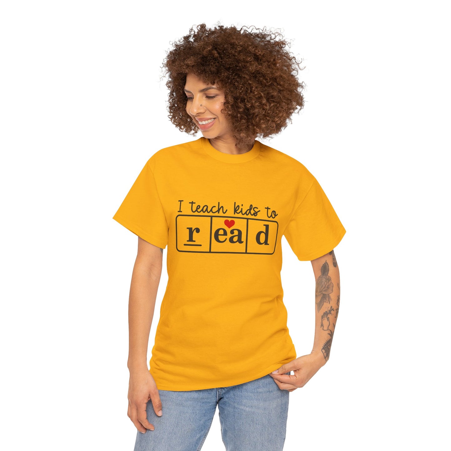 I Teach Kids to Read Tee - Unisex Heavy Cotton Tee for Teachers, Educators, Literacy Advocates, Back-to-School, Teacher Appreciation