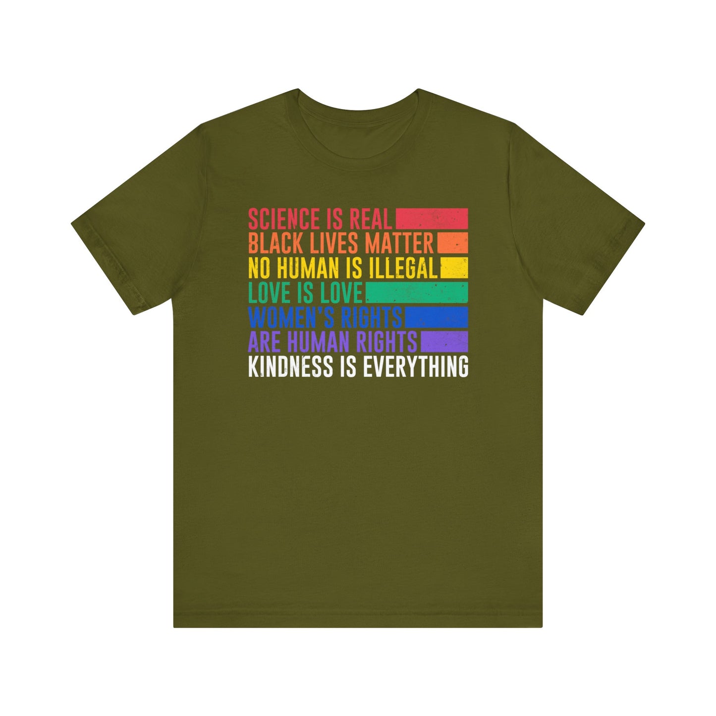 Plus size Science is Real, Black Lives Matter, Love is Love Short Sleeve Tee