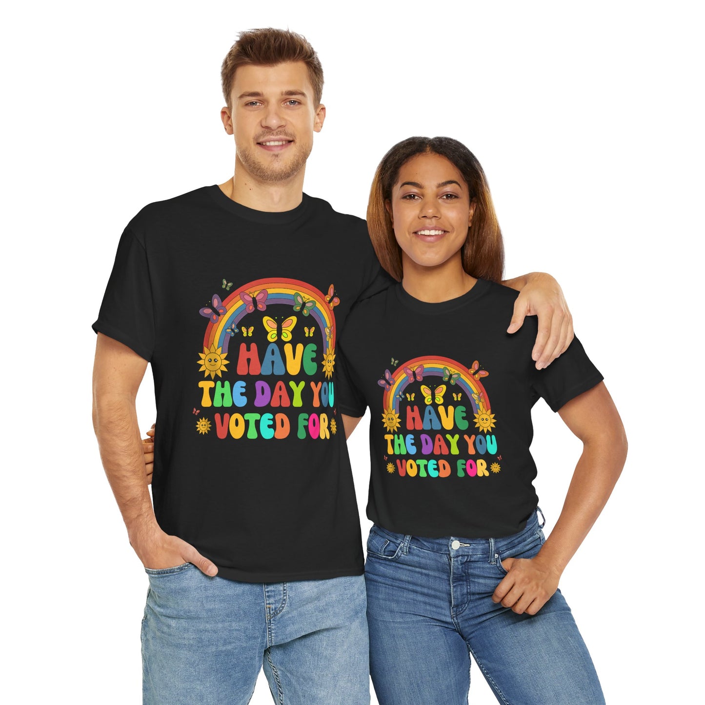 "Have the Day You Voted For" Unisex Heavy Cotton Tee – Celebrate Democracy with Style