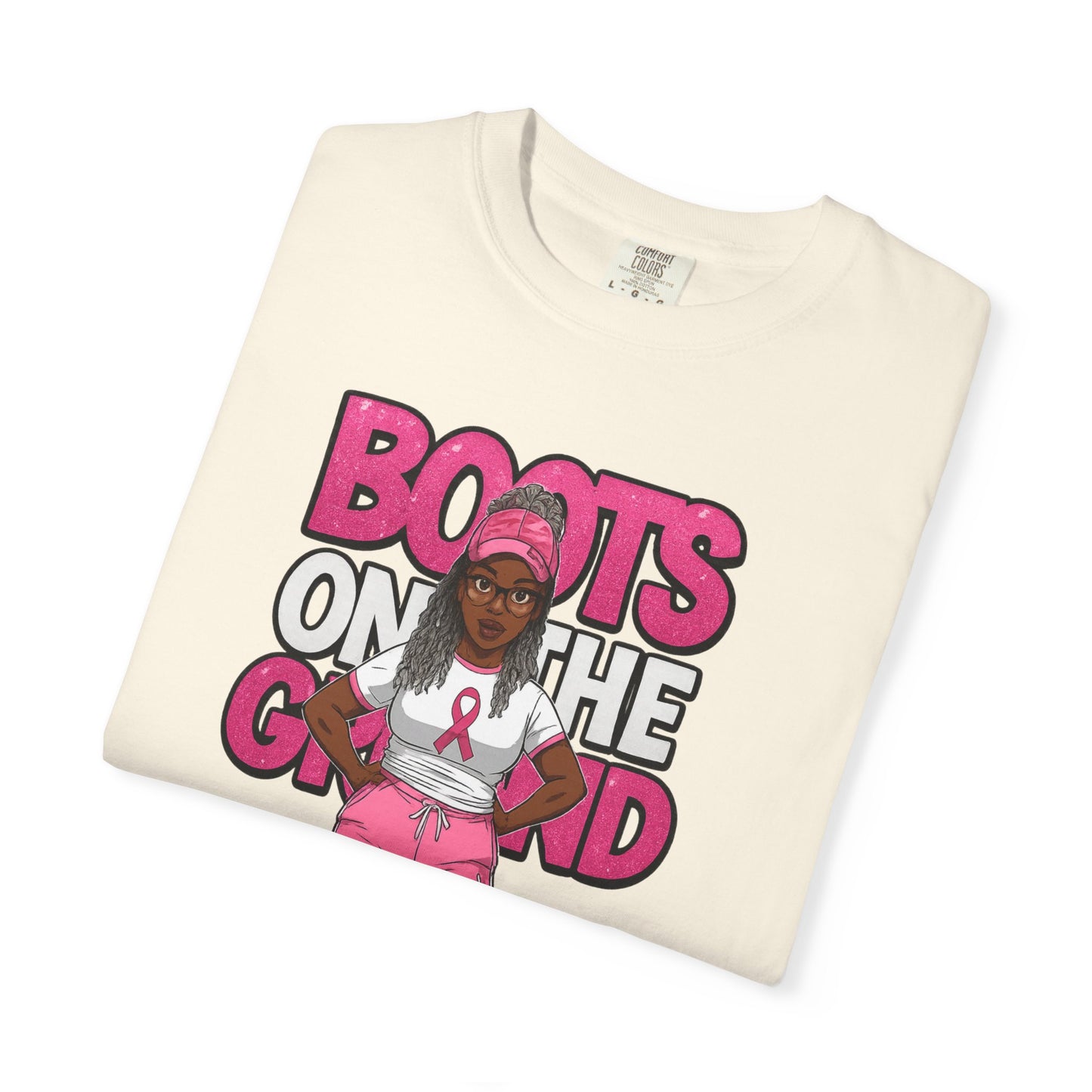 Boots on the Ground – Breast Cancer Warrior” Unisex Garment-Dyed T-Shirt