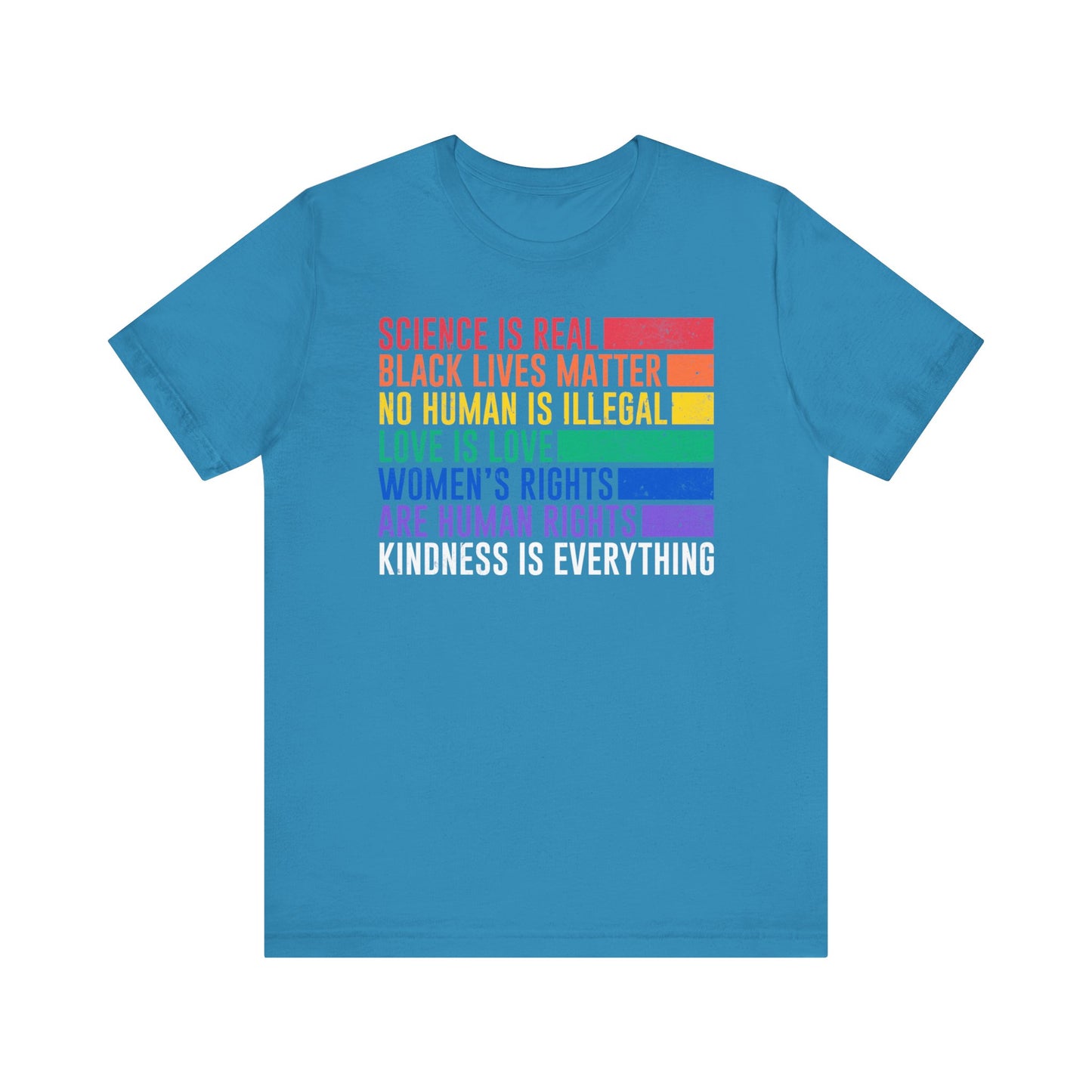 Plus size Science is Real, Black Lives Matter, Love is Love Short Sleeve Tee