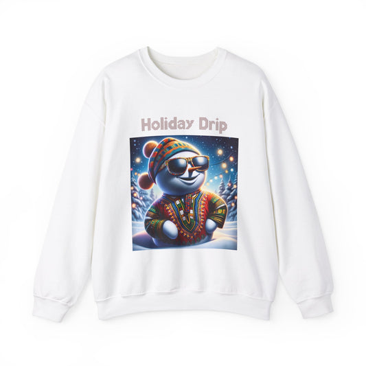 Frosty with the Holiday Drip Unisex Heavy Blend™ Crewneck Sweatshirt