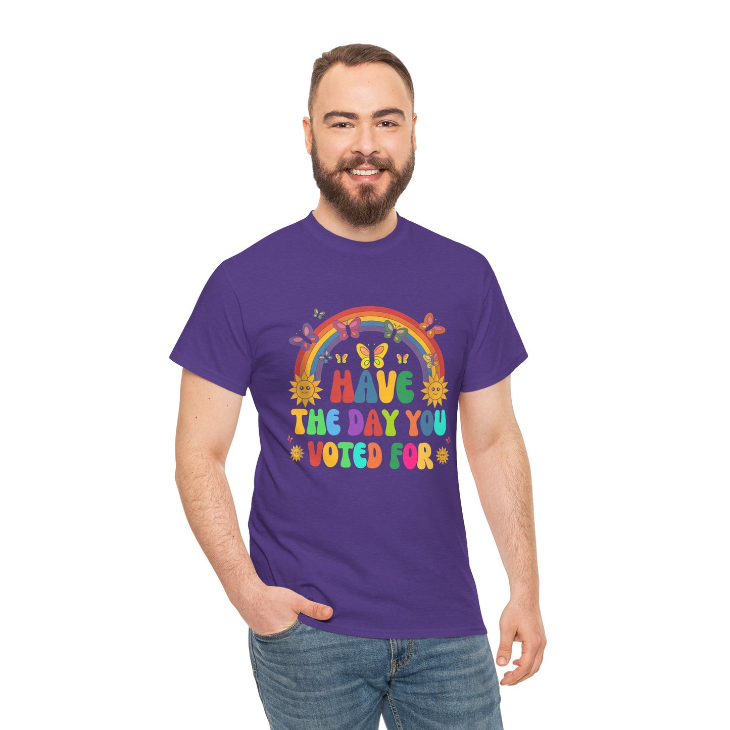 "Have the Day You Voted For" Unisex Heavy Cotton Tee – Celebrate Democracy with Style