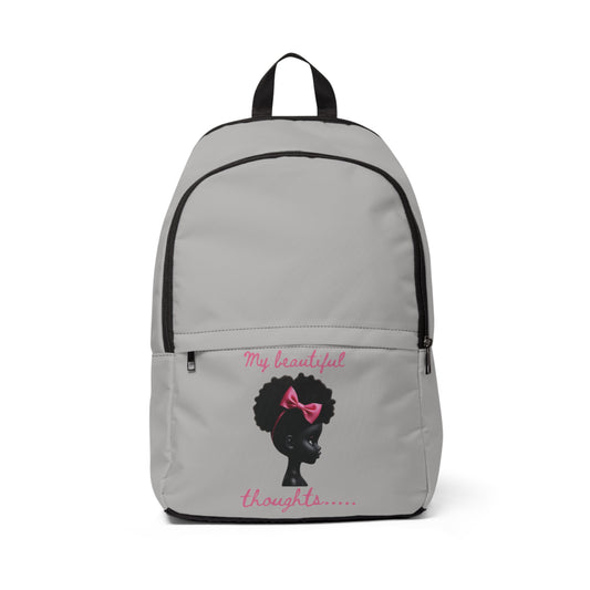 My Beautiful Black Thoughts Fabric Backpack