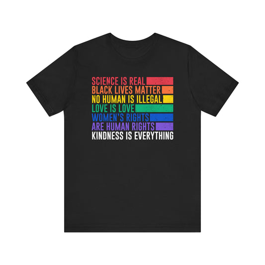 Plus size Science is Real, Black Lives Matter, Love is Love Short Sleeve Tee
