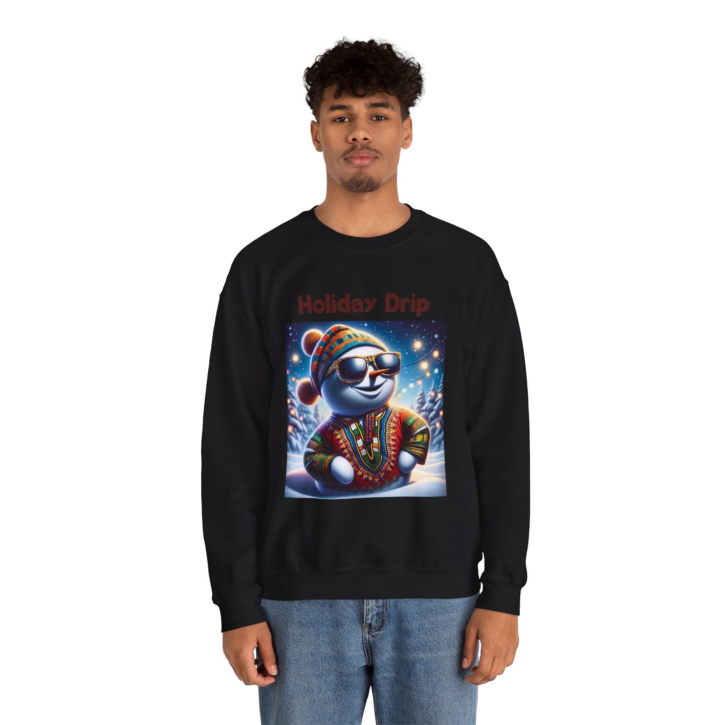 Frosty with the Holiday Drip Unisex Heavy Blend™ Crewneck Sweatshirt