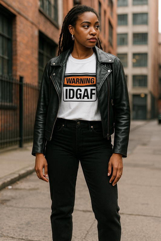 WARNING: IDGAF Unisex Heavy Cotton Tee