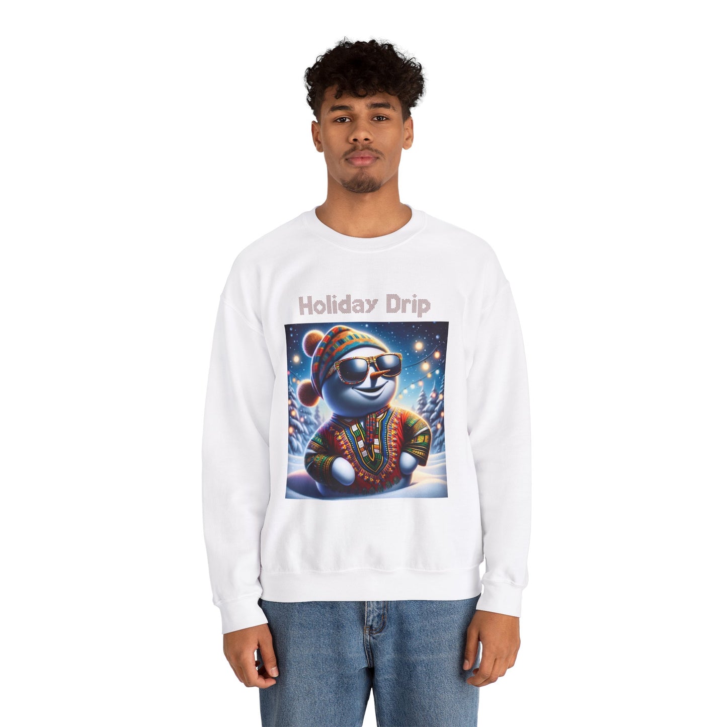 Frosty with the Holiday Drip Unisex Heavy Blend™ Crewneck Sweatshirt