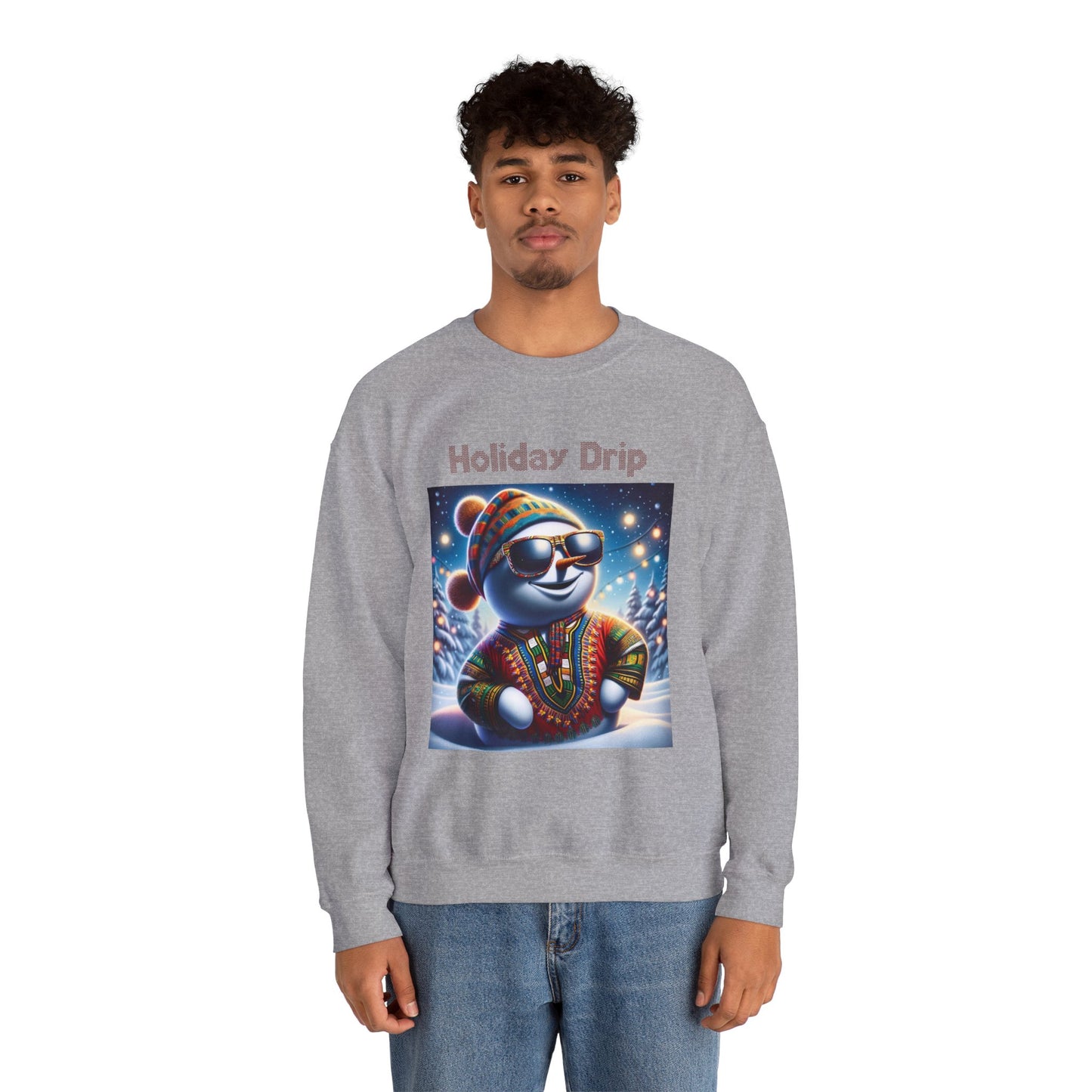 Frosty with the Holiday Drip Unisex Heavy Blend™ Crewneck Sweatshirt