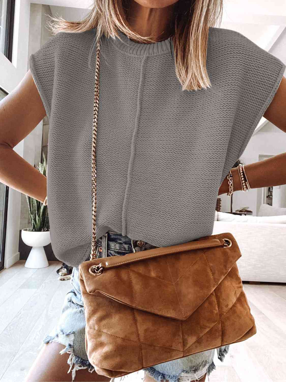 Cap Sleeve Sweater Vest